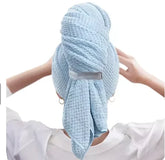 Large Solid Color Microfiber Hair Drying Towel – Quick Absorbent Wrapl - Himpall